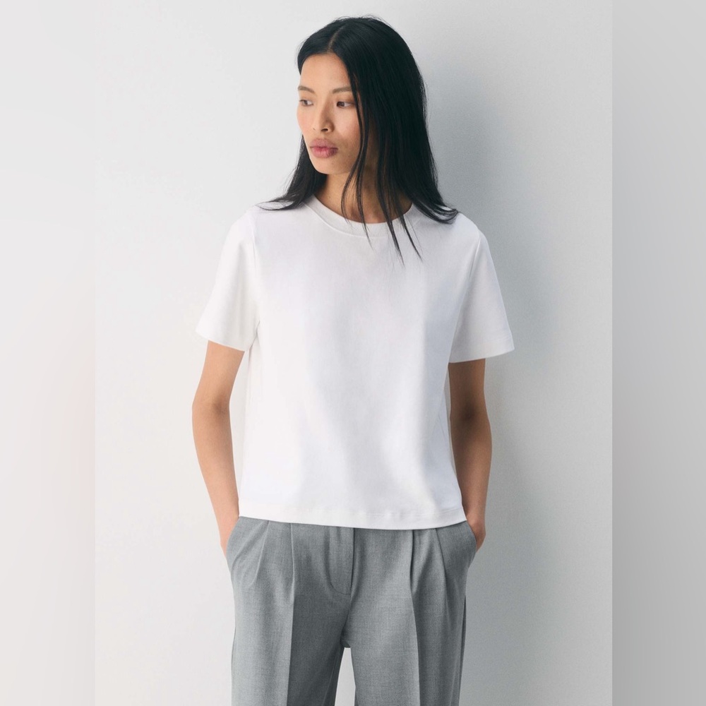 Aritzia Babaton InterLock Cotton Function T-Shirt in White - Size S